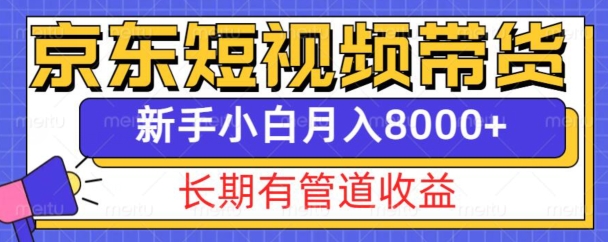 京东短视频带货新玩法，长期管道收益，新手也能月入8000+-第一资源站