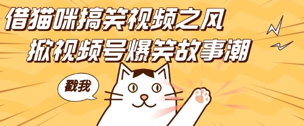 借猫咪搞笑视频之风，掀视频号爆笑故事潮，轻松日入四位数，无门槛快速入门!-第一资源站
