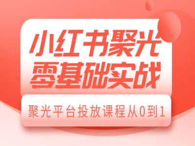 小红书聚光零基础实战，聚光平台投放课程从0到1-第一资源站