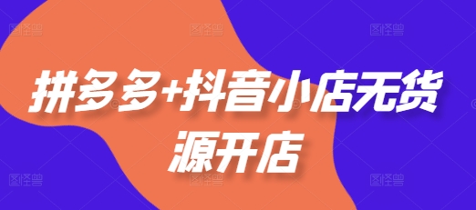 拼多多+抖音小店无货源开店，包括：选品、运营、基础、付费推广、爆款案例等(更新12月)-第一资源站