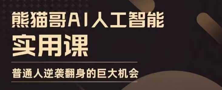 AI人工智能实用课，实在实用实战，普通人逆袭翻身的巨大机会-第一资源站