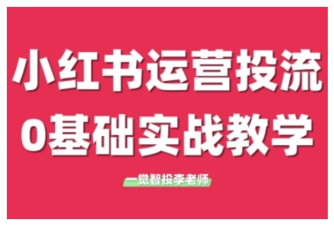 小红书运营投流，小红书广告投放从0到1的实战课，学完即可开始投放-第一资源站