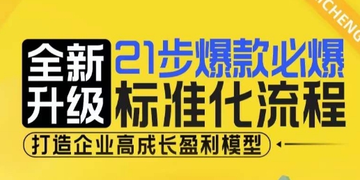 21步爆款必爆标准化流程，全新升级，打造企业高成长盈利模型-第一资源站