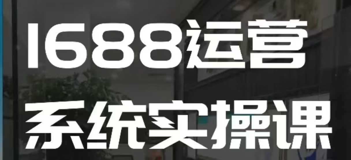 1688高阶运营系统实操课，快速掌握1688店铺运营的核心玩法-第一资源站