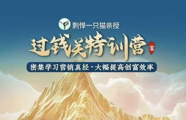 剽悍一只猫-过钱关特训营，学习营销真经 大幅度提高创富效率-第一资源站