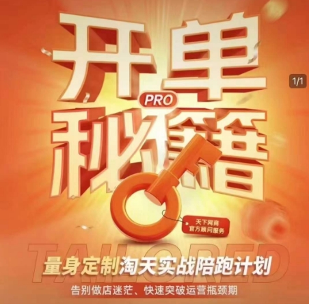 淘宝开单秘籍PRO，量身定制淘天实战陪跑计划，告别做店迷茫、快速突破运营瓶颈期-第一资源站