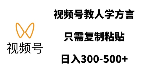 视频号教人学方言，只需复制粘贴，日入多张-第一资源站