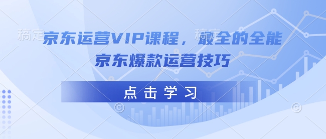 京东运营VIP课程，最全的全能京东爆款运营技巧-第一资源站