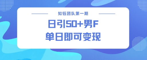 男粉引流新方法不违规，当日即可变现-第一资源站