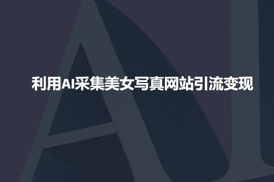 利用AI采集美女写真网站引流变现，引流嘎嘎的-第一资源站