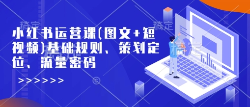 小红书运营课(图文+短视频)基础规则、策划定位、流量密码-第一资源站