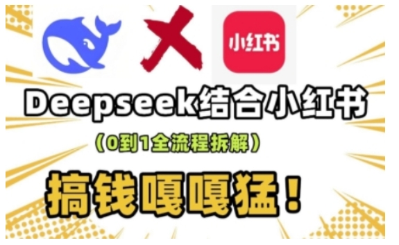 deepseek+小红书打造流量生产线实操课，0到1全流程拆解，搞钱嘎嘎猛-第一资源站