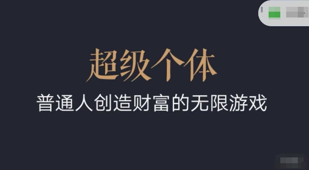 超级个体2024-2025翻盘指南，普通人创造财富的无限游戏-第一资源站