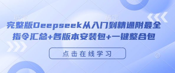完整版Deepseek从入门到精通附最全指令汇总+各版本安装包+一键整合包-第一资源站