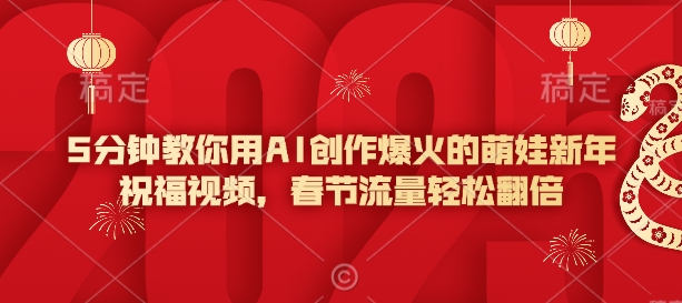5分钟教你用AI创作爆火的萌娃新年祝福视频，春节流量轻松翻倍-第一资源站