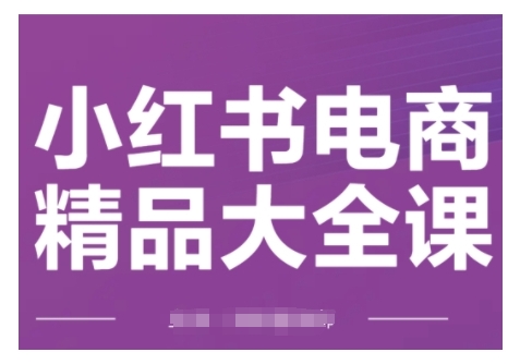 小红书电商精品大全课，快速掌握小红书运营技巧，实现精准引流与爆单目标，轻松玩转小红书电商-第一资源站