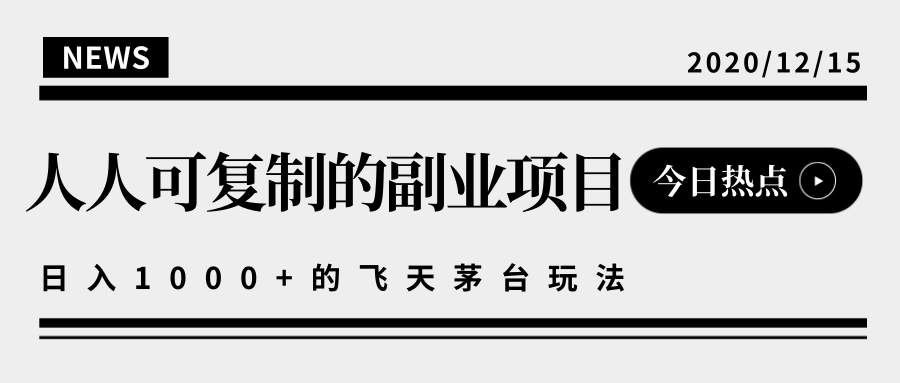 揭秘人人可复制的副业项目，能够实现日入10000+的撸飞天茅台玩法-第一资源站