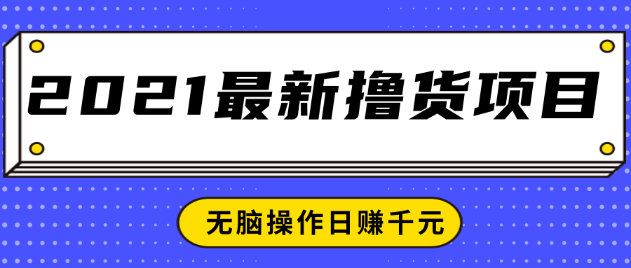 2021最新撸货项目，一部手机即可实现无脑操作轻松日赚千元-第一资源站