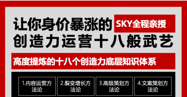 让你的身价暴涨的创造力运营十八般武艺 高度提炼的18个创造力底层知识体系-第一资源站