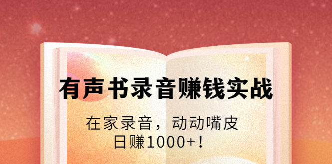 有声书录音赚钱实战：在家录音，动动嘴皮，日赚1000+！-第一资源站