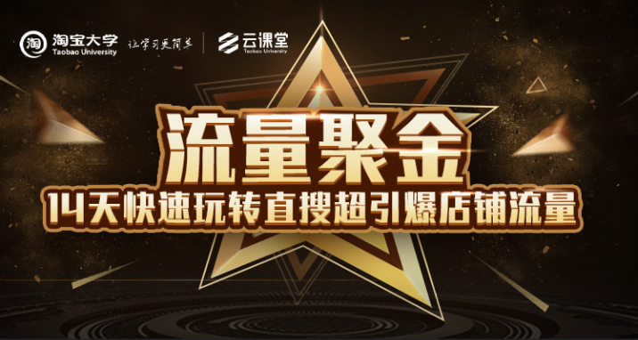 淘宝大学：流量聚金14天快速玩转直搜，超引爆店铺流量，价值8800元-第一资源站