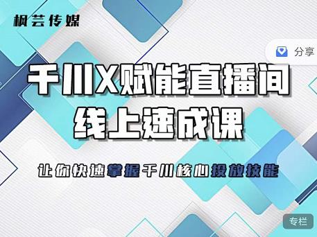 枫芸传媒-线上千川提升课，提升千川认知，提升千川投放效果-第一资源站