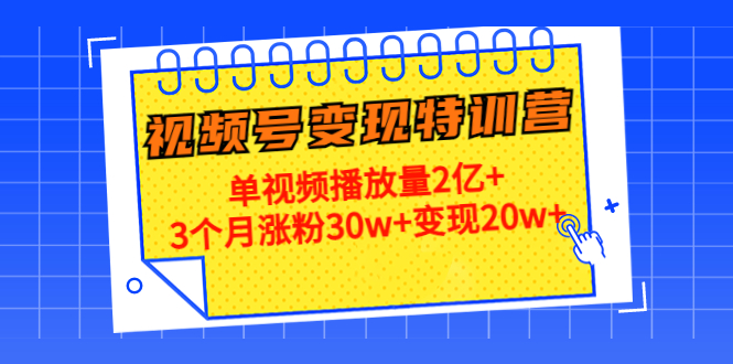 21天视频号变现特训营：单视频播放量2亿+3个月涨粉30w+变现20w+（第14期）-第一资源站