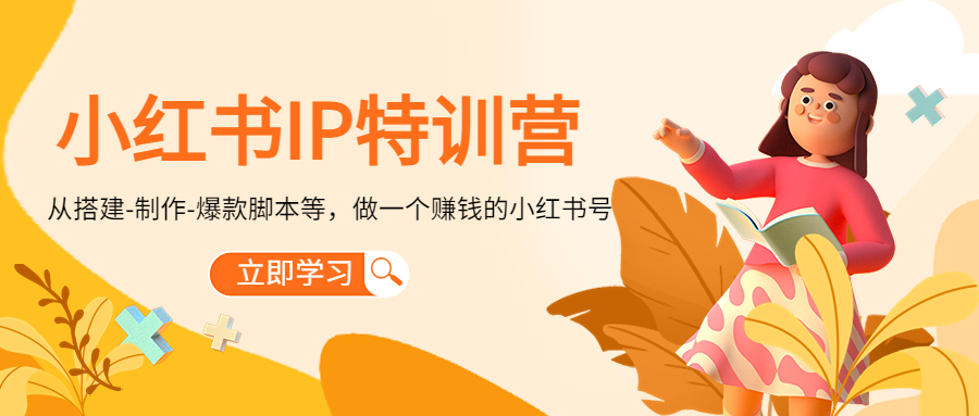小红书IP特训营：从搭建-制作-爆款脚本等等，做一个赚钱的小红书号-第一资源站