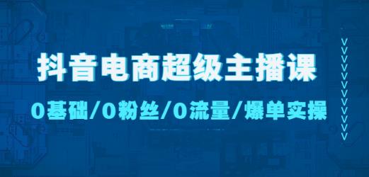 抖音电商超级主播课：0基础、0粉丝、0流量、爆单实操！-第一资源站