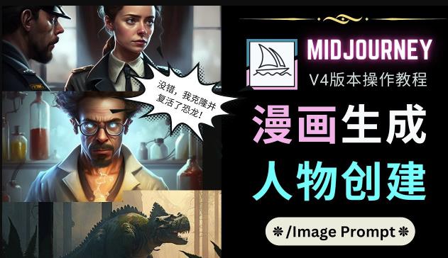 Midjourney V4版本操作教程：2个简单参数，完成漫画生成，人物创建-第一资源站