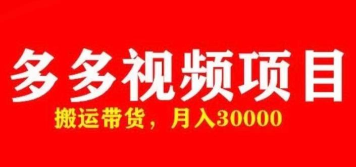 多多带货视频快速50爆款拿带货资格，搬运带货，月入30000【全套脚本+详细玩法】-第一资源站