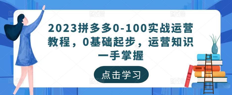 2023拼多多0-100实战运营教程，0基础起步，运营知识一手掌握-第一资源站