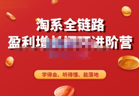 淘系全链路盈利增长闭环进阶营，融合全店动销，学得会、听得懂、能落地！-第一资源站