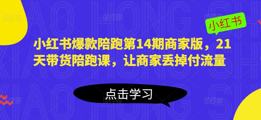 小红书爆款陪跑第14期商家版，21天带货陪跑课，让商家丢掉付流量-第一资源站