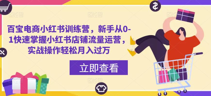 百宝电商小红书训练营，新手从0-1快速掌握小红书店铺流量运营，实战操作轻松月入过万-第一资源站