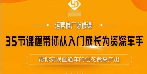 35节课程带你从入门成长为资深车手，让系统学习直通车成为可能，帮你实现直通车的低花费高产出-第一资源站
