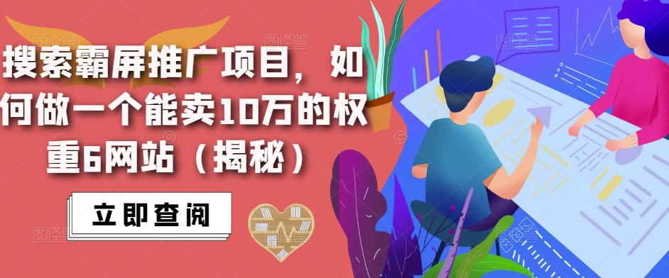 搜索霸屏推广项目，如何做一个能卖10万的权重6网站（揭秘）-第一资源站