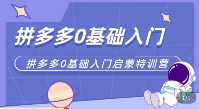 六一电商·拼多多运营0-1实操特训营，拼多多从基础到进阶的可实操玩法-第一资源站