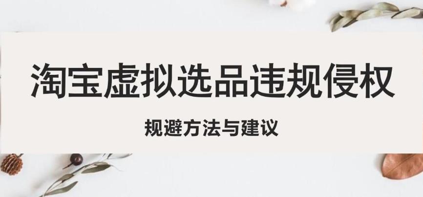 淘宝虚拟违规侵权规避方法与建议，6个部分详细讲解，做虚拟资源必看-第一资源站