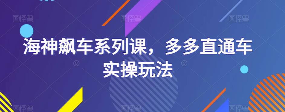 海神飙车系列课，多多直通车实操玩法-第一资源站