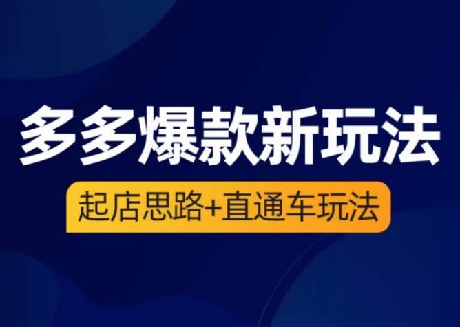 海神·多多爆款新玩法，​起店思路+直通车玩法（3节精华课）-第一资源站