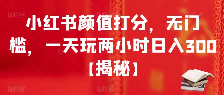 小红书颜值打分，无门槛，一天玩两小时日入300+【揭秘】-第一资源站