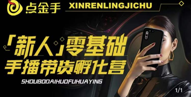 2023点金手·新人零基础手播带货孵化营：账号运营篇+主播话术篇+数据流量篇等-第一资源站