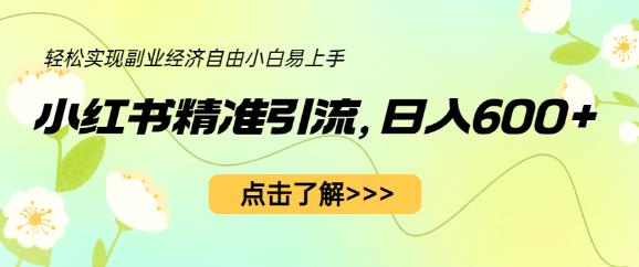 小红书精准引流，小白日入600+，轻松实现副业经济自由（教程+1153G资源）-第一资源站