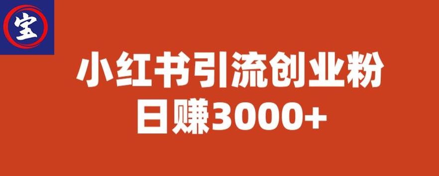 宝哥小红书引流创业粉，日赚3000+【揭秘】-第一资源站