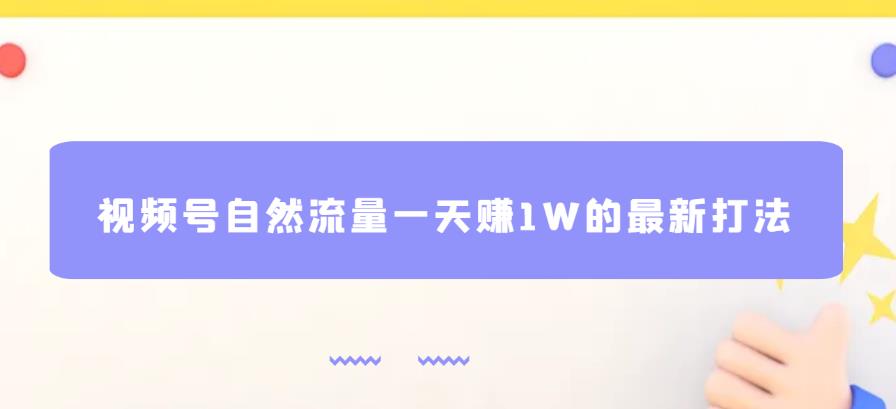 视频号自然流量一天赚1W的最新打法，基本0投资【揭秘】-第一资源站