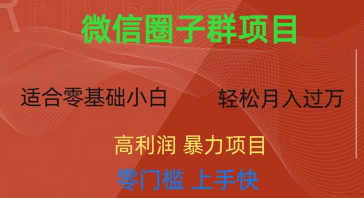 微信资源圈子群项目，零门槛，易上手，一个群1元，一天轻轻松松300+【揭秘】-第一资源站