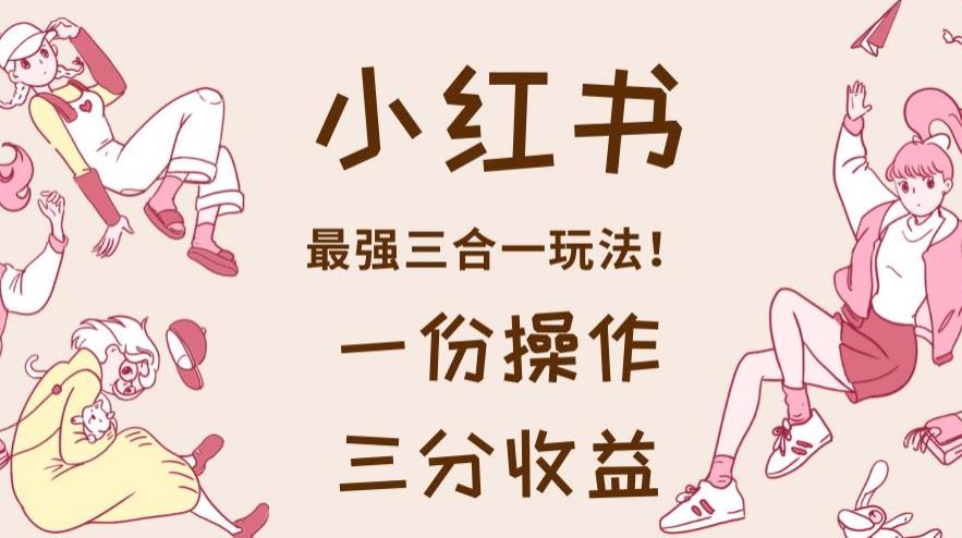 小红书最强三合一玩法，一份操作获得三份收益！【揭秘】-第一资源站