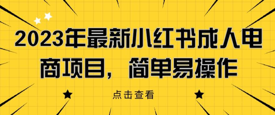 2023年最新小红书成人电商项目，简单易操作【详细教程】【揭秘】-第一资源站