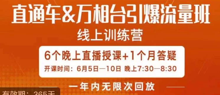 直通车&万相台引爆流量班，6天打通你开直通车·万相台的任督二脉-第一资源站